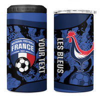 Custom France Football 4 in 1 Can Cooler Tumbler 2026 Allez Les Bleus Rooster Grunge - Wonder Print Shop