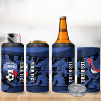 Custom France Football 4 in 1 Can Cooler Tumbler 2026 Allez Les Bleus Rooster Grunge - Wonder Print Shop