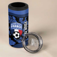 Custom France Football 4 in 1 Can Cooler Tumbler 2026 Allez Les Bleus Rooster Grunge - Wonder Print Shop