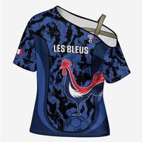 Custom France Football Cross Shoulder Shirt 2026 Allez Les Bleus Rooster Grunge - Wonder Print Shop