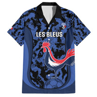Custom France Football Family Matching Off The Shoulder Long Sleeve Dress and Hawaiian Shirt 2026 Allez Les Bleus Rooster Grunge - Wonder Print Shop