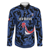 Custom France Football Family Matching Off Shoulder Maxi Dress and Hawaiian Shirt 2026 Allez Les Bleus Rooster Grunge - Wonder Print Shop