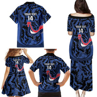 Custom France Football Family Matching Puletasi and Hawaiian Shirt 2026 Allez Les Bleus Rooster Grunge - Wonder Print Shop