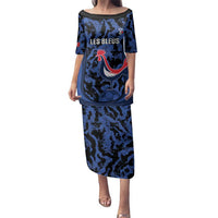 Custom France Football Family Matching Puletasi and Hawaiian Shirt 2026 Allez Les Bleus Rooster Grunge - Wonder Print Shop