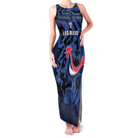 Custom France Football Family Matching Tank Maxi Dress and Hawaiian Shirt 2026 Allez Les Bleus Rooster Grunge - Wonder Print Shop