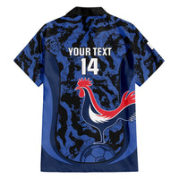 Custom France Football Hawaiian Shirt 2026 Allez Les Bleus Rooster Grunge - Wonder Print Shop