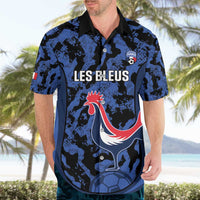 Custom France Football Hawaiian Shirt 2026 Allez Les Bleus Rooster Grunge - Wonder Print Shop