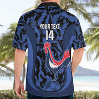 Custom France Football Hawaiian Shirt 2026 Allez Les Bleus Rooster Grunge - Wonder Print Shop