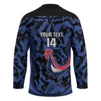 Custom France Football Hockey Jersey 2026 Allez Les Bleus Rooster Grunge - Wonder Print Shop