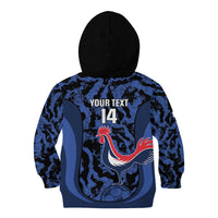 Custom France Football Kid Hoodie 2026 Allez Les Bleus Rooster Grunge - Wonder Print Shop