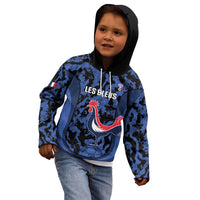 Custom France Football Kid Hoodie 2026 Allez Les Bleus Rooster Grunge - Wonder Print Shop