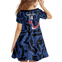 Custom France Football Kid Short Sleeve Dress 2026 Allez Les Bleus Rooster Grunge - Wonder Print Shop