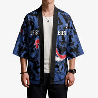 Custom France Football Kimono 2026 Allez Les Bleus Rooster Grunge - Wonder Print Shop