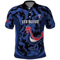 Custom France Football Polo Shirt 2026 Allez Les Bleus Rooster Grunge - Wonder Print Shop