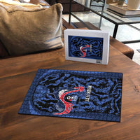 Custom France Football Puzzle 2026 Allez Les Bleus Rooster Grunge - Wonder Print Shop