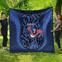 Custom France Football Quilt 2026 Allez Les Bleus Rooster Grunge - Wonder Print Shop