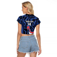 Custom France Football Raglan Cropped T Shirt 2026 Allez Les Bleus Rooster Grunge - Wonder Print Shop