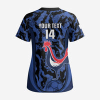 Custom France Football Scrub Top 2026 Allez Les Bleus Rooster Grunge - Wonder Print Shop