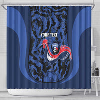 Custom France Football Shower Curtain 2026 Allez Les Bleus Rooster Grunge - Wonder Print Shop