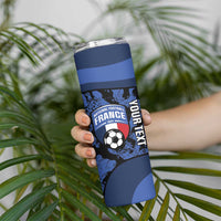 Custom France Football Skinny Tumbler 2026 Allez Les Bleus Rooster Grunge - Wonder Print Shop
