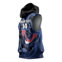 Custom France Football Sleeveless Hoodie 2026 Allez Les Bleus Rooster Grunge - Wonder Print Shop