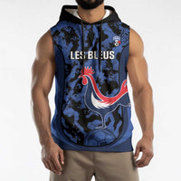 Custom France Football Sleeveless Hoodie 2026 Allez Les Bleus Rooster Grunge - Wonder Print Shop