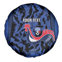 Custom France Football Spare Tire Cover 2026 Allez Les Bleus Rooster Grunge - Wonder Print Shop