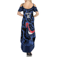 Custom France Football Summer Maxi Dress 2026 Allez Les Bleus Rooster Grunge - Wonder Print Shop