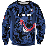 Custom France Football Sweatshirt 2026 Allez Les Bleus Rooster Grunge - Wonder Print Shop