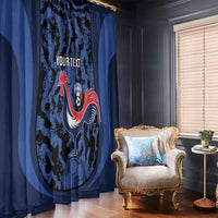 Custom France Football Window Curtain 2026 Allez Les Bleus Rooster Grunge - Wonder Print Shop