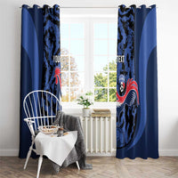 Custom France Football Window Curtain 2026 Allez Les Bleus Rooster Grunge - Wonder Print Shop