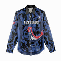 Custom France Football Women Casual Shirt 2026 Allez Les Bleus Rooster Grunge - Wonder Print Shop