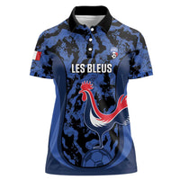 Custom France Football Women Polo Shirt 2026 Allez Les Bleus Rooster Grunge - Wonder Print Shop
