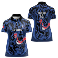 Custom France Football Women Polo Shirt 2026 Allez Les Bleus Rooster Grunge - Wonder Print Shop