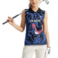 Custom France Football Women Sleeveless Polo Shirt 2026 Allez Les Bleus Rooster Grunge - Wonder Print Shop
