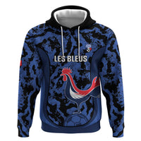 Custom France Football Zip Hoodie 2026 Allez Les Bleus Rooster Grunge - Wonder Print Shop