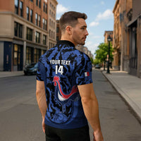 Custom France Football Zipper Polo Shirt 2026 Allez Les Bleus Rooster Grunge - Wonder Print Shop