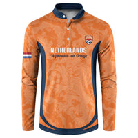 Custom Netherlands Football Button Sweatshirt 2026 Come On Oranje - Wonder Print Shop