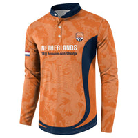 Custom Netherlands Football Button Sweatshirt 2026 Come On Oranje - Wonder Print Shop