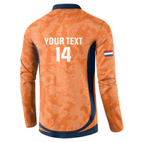 Custom Netherlands Football Button Sweatshirt 2026 Come On Oranje - Wonder Print Shop