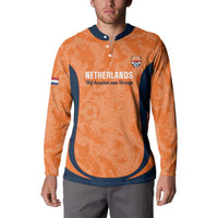 Custom Netherlands Football Button Sweatshirt 2026 Come On Oranje - Wonder Print Shop