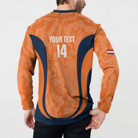 Custom Netherlands Football Button Sweatshirt 2026 Come On Oranje - Wonder Print Shop