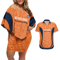 Custom Netherlands Football Couples Matching Off Shoulder Short Dress and Hawaiian Shirt 2026 Come On Oranje - Wonder Print Shop