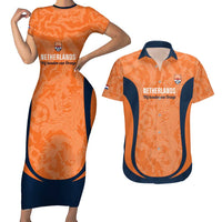 Custom Netherlands Football Couples Matching Short Sleeve Bodycon Dress and Hawaiian Shirt 2026 Come On Oranje - Wonder Print Shop