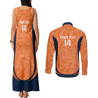 Custom Netherlands Football Couples Matching Tank Maxi Dress and Long Sleeve Button Shirt 2026 Come On Oranje - Wonder Print Shop
