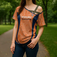 Custom Netherlands Football Cross Shoulder Shirt 2026 Come On Oranje - Wonder Print Shop