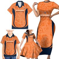 Custom Netherlands Football Family Matching Short Sleeve Bodycon Dress and Hawaiian Shirt 2026 Come On Oranje - Wonder Print Shop