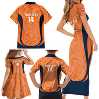 Custom Netherlands Football Family Matching Short Sleeve Bodycon Dress and Hawaiian Shirt 2026 Come On Oranje - Wonder Print Shop