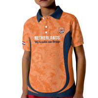 Custom Netherlands Football Kid Polo Shirt 2026 Come On Oranje - Wonder Print Shop