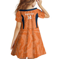 Custom Netherlands Football Kid Short Sleeve Dress 2026 Come On Oranje - Wonder Print Shop